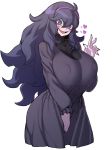 @_@ al_bhed_eyes big_breasts black_nails covered_nipples crazy_smile heart hex_maniac huge_breasts large_breasts looking_at_viewer nail_polish nipples pokemon pokemon_(game) pokemon_xy simple_background smile space_jin white_background