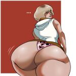  1girl ass ass_focus ass_jiggle behemaid big_ass blonde_hair butt_crack butt_jiggle female_only heather_mason hoodie huge_ass huge_thighs konami large_ass looking_back pantyshot partially_clothed pink_panties plump rear_view short_hair silent_hill silent_hill_3 simple_background sleeveless solo_female sweat thick_thighs upskirt voluptuous yeehawt0wn 