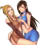  2_girls arc_oblivion arcbuncle art artist_request big_breasts black_hair blonde blonde_hair breasts cleavage final_fantasy final_fantasy_vii final_fantasy_viii long_hair looking_at_viewer love multiple_girls mutual_yuri quistis quistis_trepe smile square_enix tagme tifa_lockhart yuri 