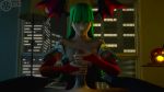 1boy 1girl 3d animated bare_shoulders breast_jiggle breasts cleavage clothed_female_nude_male darkstalkers elbow_gloves fingerless_gloves foreskin green_eyes green_hair handjob large_penis long_hair looking_at_viewer mklr-sfm morrigan_aensland penis pov pov_eye_contact smile sound source_filmmaker webm wings