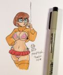 callmepo cigarette glasses navel pinupsushi scooby-doo side-tie_panties velma_dinkley