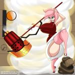  1girl 2017 amy_rose anthro antizero backsack black_nose breasts clothing eyelashes feet female female_only flaccid futanari green_eyes hair huge_testicles hyper hyper_testicles patreon pink_hair short_hair sonic_(series) testicles 