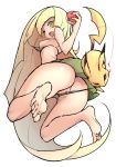 ;o ass bikini bikini_pull bikini_top_removed blush embarrassed holding_poke_ball lusamine milf one_eye_closed pikachu poke_ball pokemon pokemon_(game) pokemon_sm sideboob striped_bikini waero