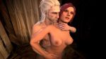 1boy 1girl 3d animated areolae breast_jiggle breasts closed_eyes clothed_female_nude_male geralt_of_rivia navel nipples red_hair sex source_filmmaker the_witcher tin-sfm triss_merigold webm