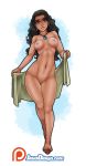 1girl contrapposto dark-skinned_female dark_skin disney female_only front_view full_body jago_(artist) jagodibuja moana_(disney) moana_waialiki nude solo solo_female walking