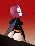 1girl 1girl 1girl 2018 ass big_breasts big_breasts cape curvy cute dat_ass dc_comics goth purple_hair raven_(dc) teen_titans themrock thick_thighs wide_hips