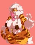 1girl 1girl 2017 anthro big_breasts breasts buxbi_(character) clothed clothing digital_media_(artwork) feline furry looking_at_viewer mammal mishikoosan_(artist) nipples overweight overweight_female skimpy thick_thighs tiger