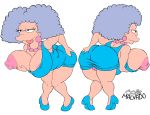 1girl 1girl ass big_breasts big_lips breasts chubby clothes erect_nipples hair happy hips josemalvado large_ass lips milf nipples panties plump pussy round_ass selma_bouvier slut the_simpsons tongue white_background whore wide_hips