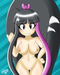  1girl aladeen big_breasts bipedal black_eyes black_hair blush breasts creatures_(company) curvy cute fairy_type_pokemon game_freak gen_3_pokemon hair_mouth kucheat long_hair looking_at_viewer mawile nintendo nipples nude pokemon pokemon_(anime) pokemon_(creature) pokemon_(game) pokemon_(species) pokemon_firered_and_leafgreen pokemon_frlg pokemon_omega_ruby_&amp;_alpha_sapphire pokemon_oras porkyman pussy smile steel_type_pokemon thigh_gap two_tone_skin yellow_skin 