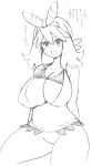  :d big_breasts blush covered_nipples haruka_(pokemon) haruka_(pokemon)_(remake) heart huge_breasts large_breasts looking_at_viewer may monochrome nipples pokemon pokemon_(game) pokemon_oras pokemon_rse porkyman smile translated 