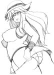 1girl :d artist_request ass big_ass big_breasts blue_(pokemon) blush covered_nipples female_only huge_breasts leaf_(pokemon) looking_back monochrome panties pokemon pokemon_(game) pokemon_frlg porkyman skirt solo_female upskirt