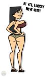  &gt;:) asian asian_female big_ass big_breasts black_hair breasts cartoon_network covered_nipples dat_ass deviantart ellissummer evil_smile hand_on_hip hands_on_hips heather_(tdi) hourglass_figure huge_breasts large_breasts looking_back mother-of-trolls navel nipples shorts text thick thick_ass thick_legs thick_thighs total_drama_island watermark 