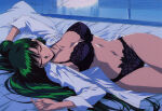  1girl adult_swim alluring bed bedroom bishoujo_senshi_sailor_moon bishoujo_senshi_sailor_moon_r bishoujo_senshi_sailor_moon_s bishoujo_senshi_sailor_moon_s_the_movie bishoujo_senshi_sailor_moon_supers bishoujo_senshi_sailor_moon_supers_the_movie bra closed_eyes dark_green_hair on_bed panties setsuna_meiou sleeping stray_pig_(artist) toei_animation toonami viz_media 