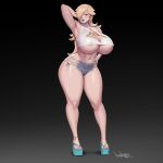  1girl big_breasts blonde_hair blue_eyes bubble_butt cleavage horny inviting_to_sex looking_at_viewer mario_(series) mario_bros pinkdrawz pose princess_rosalina rosalina rosalina_(mario) rosalina_(mario_galaxy) standing super_mario_bros. teasing thick_thighs 