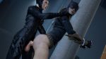  1futa 1girl 3d 3d_(artwork) alley ass barbara_gordon batgirl batman_(series) bottomless catwoman cuffed dc dc_comics female forced from_behind functionally_nude futa_on_female futanari futanari_on_female penis pole selina_kyle source_filmmaker testicles 