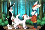  <3 <3_eyes 3_fingers 3_toes 4_fingers absurd_res ai_generated all_fours anal anal_penetration animal_genitalia anthro anthro_on_anthro anthro_penetrated anthro_penetrating anthro_penetrating_anthro arms_crossed balls bandai_namco big_balls big_penis biped black_body black_claws black_eyes black_fur blue_body bodily_fluids buckteeth bunnicula bunnicula_(series) cinderace claws crossover cum cum_in_mouth cum_inside cum_on_body cum_on_face cum_on_ground cum_on_penis digimon digimon_(species) digimon_adventure fangs feet fellatio finger_claws fingers fluffy_(artist) fluffy_tail forest fur generation_8_pokemon genital_fluids genitals gomamon green_eyes group hair half-closed_eyes hand_on_partner's_butt high_res huge_balls huge_penis knot long_ears long_tail looking_at_another looking_at_partner looking_at_partner's_penis male male/male male_penetrated male_penetrating male_penetrating_male markings multicolored_body narrowed_eyes nintendo open_mouth open_smile oral orange_body orange_hair paws penetration penile penile_penetration penis penis_in_ass penis_in_mouth plant pokemon pokemon_(species) pupils purple_markings red_eyes red_sclera sex sheath smile smiling_at_partner snout standing tail teeth toe_claws toes tongue tongue_out tongue_out_fellatio tree trio white_body white_fur white_pupils yellow_body yiff_ai_(director) 
