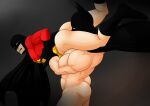 2012 2boys abs batman batman_(series) cape gay head_between_thighs human human_only male male_only miotoko muscular muscular_male no_visible_genitalia red_robin rimjob rimming rimming_male standing tim_drake
