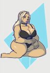 1girl amara_(jwinkz) bear big_ass big_breasts bimbo_lips blonde_hair chubby cute kingjaguar lingerie long_hair milf necklace posing seductive seductive_face seductive_look sexy shy thick thick_ass thick_legs