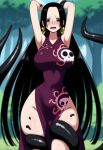  1girl ai_generated boa_hancock dress forest long_hair one_piece symbiote tentacle 
