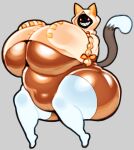  1girl 1girls angstrom arc_system_works big_belly big_breasts blazblue breasts breasts_bigger_than_head cat_ears catgirl dark-skinned_female dark_skin fat_female fecharis feline hoodie hyper_breasts kaka_(blazblue) mask masked masked_female obese obese_female plump red_eyes sharp_teeth taokaka 