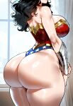  1boy1girl 1girl ai_generated ass curvy curvy_female curvy_figure dc_comics long_hair superhero_costume superheroine wonder_woman 