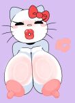 1girls 2d_(artwork) 2d_artwork anthro areola big_breasts bimbo bimbo_lips black_eyes blush blush_stickers blushing_female blushing_profusely bow breasts cat_girl digital_media_(artwork) eyelashes fangs felid feline felis furry furry_female gigantic_breasts hair_bow hello_kitty hello_kitty_(character) hello_kitty_(series) huge_breasts kiss_mark kitty_white lips nipples nude pink_lips puckered_lips ribbon savagensfw shiny_skin upper_body whiskers white_fur