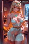  1girl 1girls 2025 ai_assisted ai_generated anime animeprds25 artist_name bare_shoulders big_breasts blonde_hair breasts chest_jewel cleavage collarbone covered_navel covered_nipples dress earrings fire fireplace headpiece high_quality high_res high_resolution jewelry long_hair looking_at_viewer mythra open_door patreon_username see-through snow stable_diffusion swept_bangs tiara watermark white_dress xenoblade_(series) xenoblade_chronicles xenoblade_chronicles_2 xenoblade_chronicles_3 yellow_eyes 