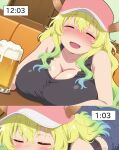  ai_generated alcohol big_ass big_ass blonde_hair blush closed_eyes drunk fat_ass gigantic_ass gigantic_breasts grin horn horns huge_breasts implied_oral kobayashi-san_chi_no_maidragon light-skinned_female light_skin long_hair massive_ass massive_breasts mature_female milf multicolored_hair quetzalcoatl_(dragon_maid) sawahebi short_shorts solo_female squatting sweat sweatdrop tank_top thick_body thick_female voluptuous voluptuous_female 