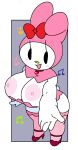 1girls anthro ass bare_shoulders big_ass big_breasts black_eyes blush blush_stickers bow breasts bunny_girl cassettedream choker cleavage clothed clothed_female clothes clothing dream-cassette dress exposed_breasts female_only furry furry_female hair_bow hair_ornament heart_choker heart_collar high_heels hood hoshime huge_ass huge_breasts lagomorph large_areolae large_ass leaning_forward leporid looking_at_viewer mob_face musical_note my_melody nipples onegai_my_melody open_mouth outstretched_arm pink_footwear pink_thighhighs rabbit rabbit_girl reaching red_choker red_footwear short_dress simple_background smile solo_female solo_focus standing stockings strapless tail thick_thighs thighs wardrobe_malfunction white_fur