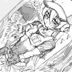 artist_request blush censored futanari monochrome peeing penis sketch