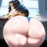  1boy1girl 1girl ai_generated ass ass_focus curvy curvy_female curvy_figure dc_comics long_hair superhero_costume superheroine wonder_woman 