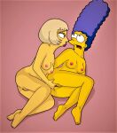 ass blue_hair breasts cheating cheating_wife erect_nipples evilweazel_(artist) fingering forced_nudity forced_yuri lady_gaga lesbian lesbian_sex marge_simpson nude pussy_lips shaved_pussy the_simpsons thighs yellow_skin yuri