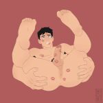 1boy 2025 armpit_hair black_hair blue_eyes dc_comics demon_nox_nsfw feet kiss_mark kiss_mark_on_ass kiss_marks kiss_marks_on_penis legs_up male male_feet nude plain_background presenting_anus presenting_hindquarters pubic_hair short_hair solo_male superboy