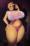  1girl animatronic animatronic_female beakless big_breasts breasts breasts_bigger_than_head chicken chicken_girl five_nights_at_freddy's five_nights_at_freddy's_2 fnaf phasianid rexonance robot robot_girl scottgames toy_chica_(fnaf) yellow yellow_skin 
