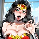 1boy1girl 1girl ai_generated curvy curvy_female curvy_figure dc_comics long_hair superhero_costume superheroine wonder_woman