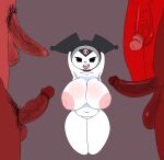 1girls 4boys anthro areola armpits big_breasts black_eyes breasts completely_nude digital_media_(artwork) erect_penis erection female furry furry_female genitals hat headwear huge_breasts inverted_nipples jester_cap kneel kuromi male male_pubic_hair multiple_boys naked_female naked_male nipples nude nude_female onegai_my_melody open_mouth penis pubic_hair red_skin sanrio savagensfw shortstack skull smile solo_focus teeth testicle thick_thighs upper_teeth_only veiny_penis white_fur