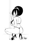  avatar:_the_last_airbender monochrome pranky pranky_(artist) stripper_pole toph_bei_fong 