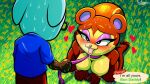  animal_crossing anthro big_breasts bodily_fluids breasts collar drooling eyewear furry glasses high_res kneel leash male/female mammal nintendo nude outside pecan_(animal_crossing) petplay protagon rodent roleplay saliva sciurid sweat video_games 