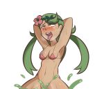 arms_behind_head bikini blush bodyattk hands_behind_head mallow mallow_(pokemon) mao_(pokemon) navel pink_bikini pokemon pokemon_(game) pokemon_sm porkyman sweatdrop sweating tongue tongue_out