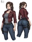  1girl 1girl 1girls ass big_ass big_breasts big_breasts biohazard blue_eyes breasts brown_hair brown_hair_female brunette brunette brunette-haired_female brunette_female capcom choker claire_redfield claire_redfield_(jordan_mcewen) cleavage clothed clothed_female dat_ass dewspire female_focus female_only female_solo human human_female human_only human_solo jacket jeans resident_evil resident_evil_2 resident_evil_2_remake resident_evil_code_veronica resident_evil_veronica simple_background standing standing_up twitter video_game_character video_game_franchise video_games 
