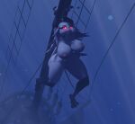 1girl aquaphilia bondage breasts bubbles drowning female goetia helluva_boss nude puffy_cheeks ripples shipwreck solo stella_(helluva_boss) underwater vivziepop youtube zantzusui