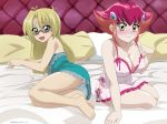 2girls anna_kaboom big_breasts glasses kouzuki_anna lingerie on_bed rebecca_hawkins rebecca_hopkins shuffledyandere yu-gi-oh! yu-gi-oh!_zexal yuu-gi-ou yuu-gi-ou_duel_monsters yuu_gi_ou!_zexal