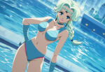  1girl adult_swim alluring aqua_hair berthier bikini bishoujo_senshi_sailor_moon bishoujo_senshi_sailor_moon_r black_moon blue_eyes cleavage medium_breasts stray_pig_(artist) swimming_pool toei_animation toonami viz_media 