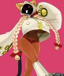  1girl 1girl 1girls arc_system_works big_breasts blazblue blush blush_lines breasts breasts_bigger_than_head cat_ears catgirl clothing dark-skinned_female dark_skin fecharis feline furry hoodie huge_breasts kaka_(blazblue) mask masked masked_female mdthetest red_eyes sharp_teeth solo_female tail taokaka under_boob 