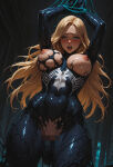 1girl ai_generated blonde_hair living_clothes long_hair marvel nude restrained sex symbiote tentacle tentacle_sex venom