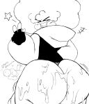 2boys afro after_sex background_character big_penis cum_on_ass family_guy_death_pose fat_ass femboy fingerless_gloves gay_sex happy hoodie hoodie_only jayden_(fazzinart) knocked_out monochrome no_panties no_pants no_underwear peace_sign