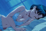  1girl adult_swim alluring ami_mizuno bed bedroom bishoujo_senshi_sailor_moon bishoujo_senshi_sailor_moon_r bishoujo_senshi_sailor_moon_s bishoujo_senshi_sailor_moon_s_the_movie bishoujo_senshi_sailor_moon_supers bishoujo_senshi_sailor_moon_supers_the_movie blue_hair bra closed_eyes on_bed panties sleeping stray_pig_(artist) toei_animation toonami viz_media 