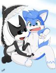  1girl floofshark foreskin furry handjob husky intact jinxmckenzie_(artist) male pull uncircumcised wolf 