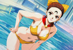  1girl adult_swim alluring bikini bishoujo_senshi_sailor_moon bishoujo_senshi_sailor_moon_r black_moon brown_eyes brown_hair calaveras cleavage medium_breasts stray_pig_(artist) swimming_pool toei_animation toonami viz_media 