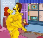  bart_simpson edna_krabappel fellatio ned_flanders orgasm standing_sex the_simpsons voyeur 